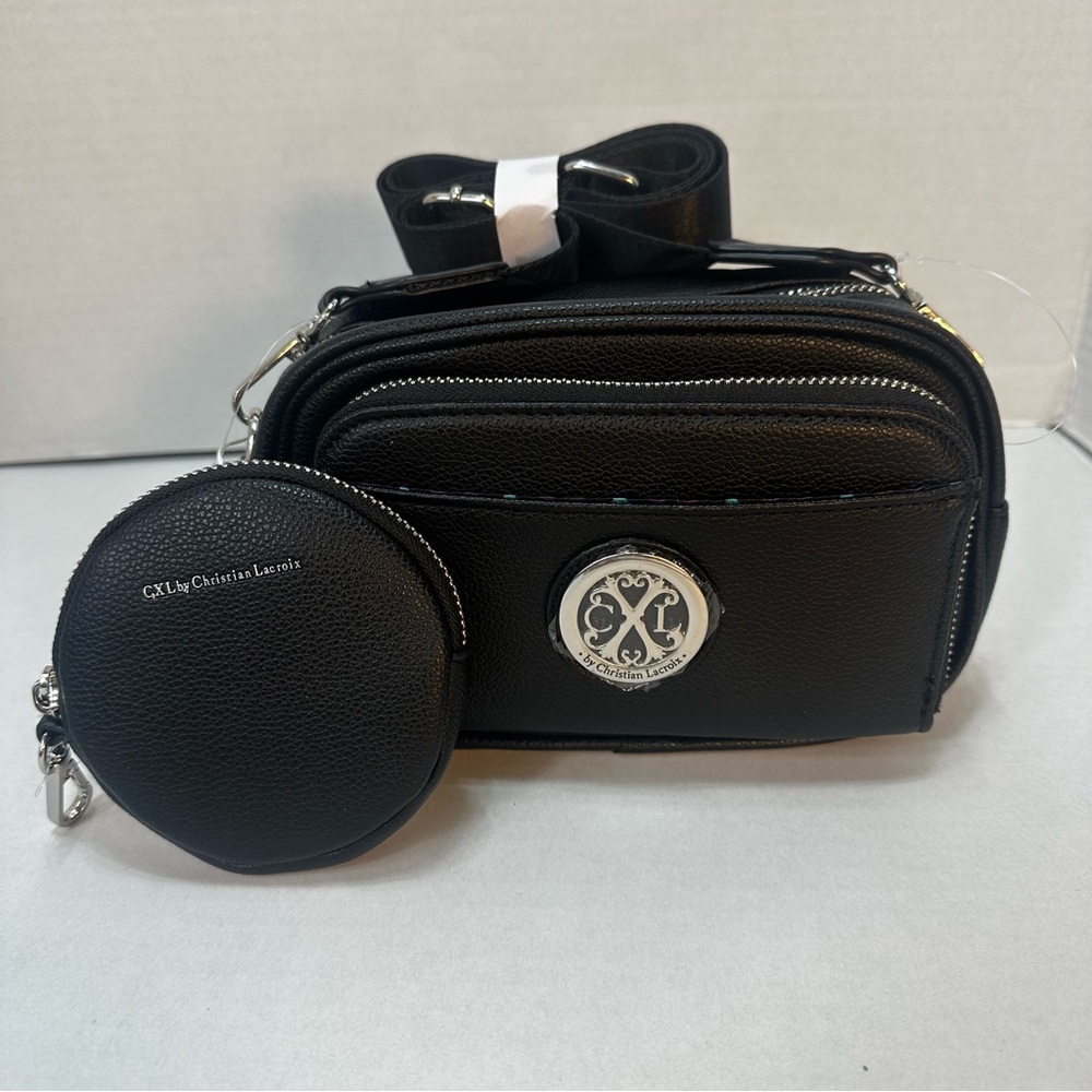 CXL by Christian‎ Lacroix Eve Pebble Camera w Detachable Mini Zip Black MSRP $88